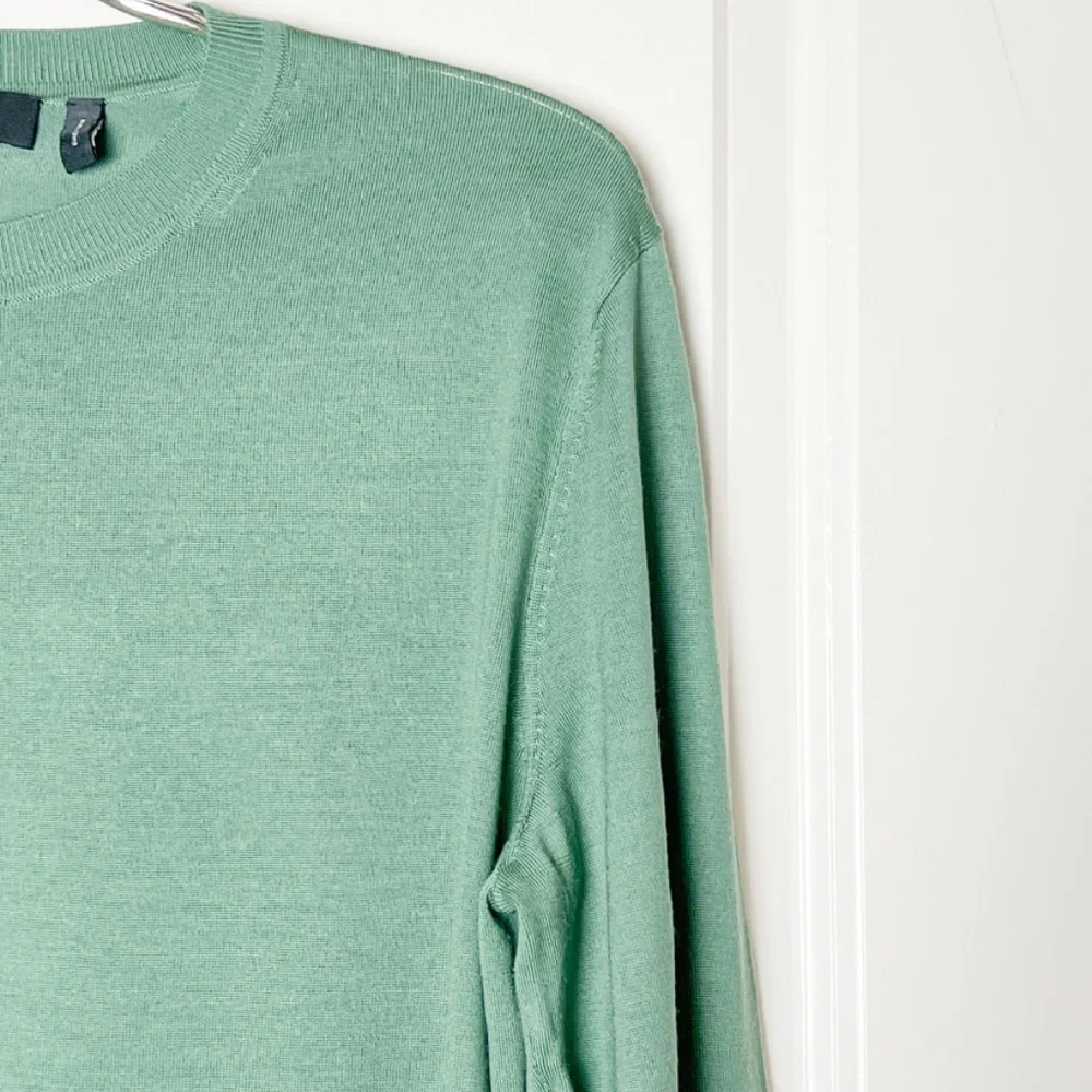 Theory Men's Green Regal Wool Crewneck Sweater Size